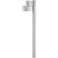 LUCANDE LED-pylväsvalaisin Elune, vaaleanharmaa, IP44, korkeus 77 cm Elune, Alumiini/harmaa/sinkki, Alumiini, Moderni