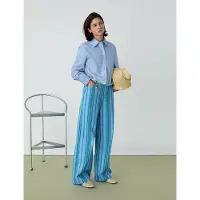 Laagam Roxane Blue Ruched Shirt - Blue - S