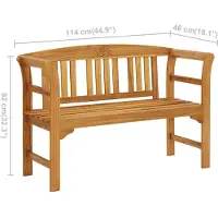 vidaXL Puutarhapenkki 114 cm Täysi akaasiapuu