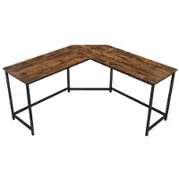 Songmics Tietokonepöytä 149x149x75 cm Ruskea ja Musta Teräs