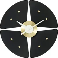 Vitra Petal-seinäkello musta/messinki ø 45 cm
