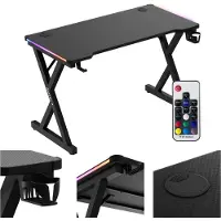 Huzaro Hero 2.3 rgb black pelipöytä 120 cm – LED-valoilla, Carbon-pinnoite