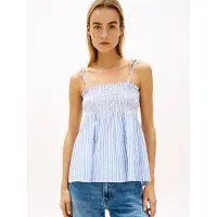 Tommy Hilfiger Swimshop Seersucker Smocked Top - Blue - M