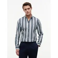 Tommy Hilfiger Paita 'Regular Fit Multicolour Stripe' smaragdi / minttu / valkoinen