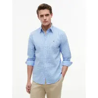 Tommy Hilfiger Paita 'Regular Fit Flex Gingham' vaaleansininen / valkoinen