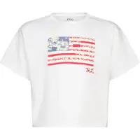 Ralph Lauren Floral Flag Cotton Jersey Boxy Tee - White - 142-153