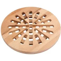 Hobby Hall Pyöreä puinen pannunalunen 19,5 x 19,5 x 1,5 cm – Creative Home, luonnonpyökkiä