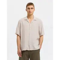 SELECTED MEN Slhrlxkylian Linen Ss Shirt Resort - Beige - S