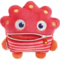 Schmidt Spiele Worry Eater Mika plush toy, 18 cm, 42355, red and pink