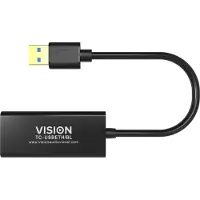 Vision Ethernet-verkkosovitin - - TC-USBETH/BL - USB-A RJ45:een - Fast Ethernet - Musta