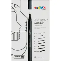 Carioca Plus Pigmentliner 8-Pack - Black - ONE SIZE