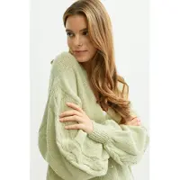Gina Tricot Chunky Knitted Cardigan - Green - S