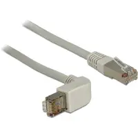 DeLOCK – Network cable RJ45 Cat.6A S/FTP upwards angled / straight 0.5m (83644)