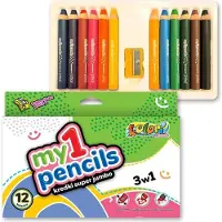 Penmate 12 värillistä värikyniä 3in1 ja Sharpener Jumbo