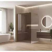 REA Walk-in suihkuseinä Flexi Brown / Brush Copper 140
