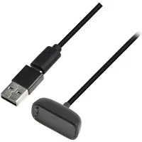 Triacle USB latausjohto + USB-C - USB-A -sovitin, Fitbit Charge 5/6 ja Luxe