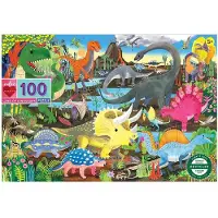 Eeboo Puzzle 100 Pcs - Land Of Dinosaurs - Multi/patterned - ONE SIZE