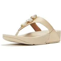 FitFlop Lulu Ultra-Jewel Metallic Toe-Post Sandals - Beige - 39