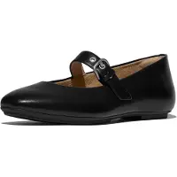 FitFlop for woman. E3D-090 Black Delicato Leather Ballerinas (39), Flat, Buckle, Casual