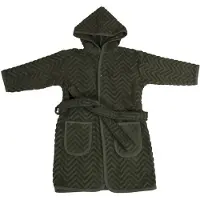 Filibabba Bathrobe - Zigzag Dark Green 1-2 Years - Green - 80-92