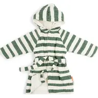 Done by Deer Bathrobe Gots Stripes Green 1-2Y - Green - LENGTH:50CM