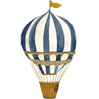 That's Mine Wall Sticker - Retro Air Balloon Small Blue - Blue - 18.5X 32.5CM