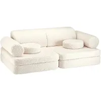 WigiWama Settee Teddy - Cream - 136X 78X 46CM