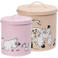 Muumi Sæt Med 2 Blikdåser, Lyserød/Beige - Pink - ONE SIZE