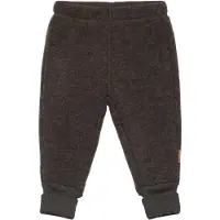 Mikk-Line Vauvan Fleecehousut Merinovilla, Dark Brown Melange, 74