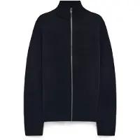 Mads nørgaard Wool Klemens Zip Knit - Navy - L