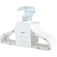 3 Sprouts Velvet Hangers (15 Pcs.), Blueberry/Cream - Cream - ONE SIZE