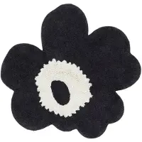 Marimekko Unikko Terry Bath Mat 73X74 Cm - Black - 73X74CM