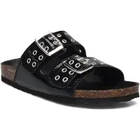 Bianco Biamiami Two Buckle Slide Patent Leather - Black - 37