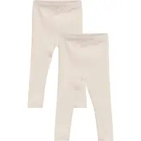 Copenhagen Colors Melange 2-Pack Leggings - Cream - 86
