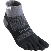 Injinji Men's Run Midweight Mini-Crew Black Gray S