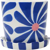 Qué Rico Urtepotteskjuler - Lior - Fiesta Floral - Blue - 12.5 CM