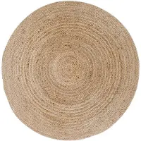 House Nordic Rina - Rug, Braided Jute, Nature Ø120 Cm - Beige - 1X120X120CM