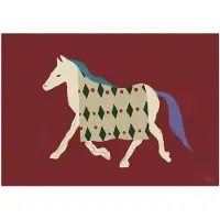 THE POSTER CLUB X Lucrecia Rey Caro - Horse Bordo - Burgundy - 30X 40CM