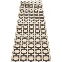 Pappelina Tom -matto 240 x 70 cm, musta/kerma/harmaa