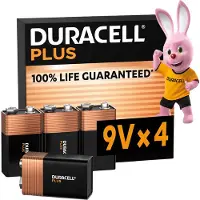 Duracell Plus Power, Kertakäyttöinen akku, 9V, Alkali, 9 V, 4 kpl, Musta, Kupari (142305)