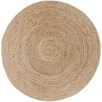 House Nordic Rina - Rug, Braided Jute, Nature Ø90 Cm - Brown - 1X90X90CM