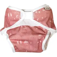 Imse Vimse Diaper Cover, S 4-8 Kg, Rusty Pink Teddy - White - S 4-8KG