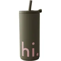 Design Letters Muki pillillä, 500 ml, beige