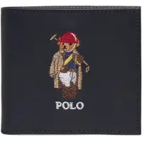 Ralph Lauren Polo Bear Leather Billfold Wallet - Navy - ONE SIZE