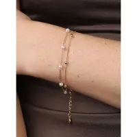 Timi Of Sweden Lo - Layered Chain Bracelet Stainless Steel - Gold - ONE SIZE 17 cm
