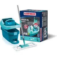Leifheit Setti Lavea Solua Säilytyssäikka Lavea Essoreur Rullilla Leifheit Profi XL Mobile 55096, Lattia Moppia 360 Mikro Duo -kannalla.