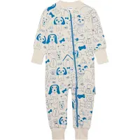 Geggamoja Bamboo Two Way Zip Pyjamas - Cream - 62/68