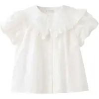 Mango Ruffled Cotton Blouse - White - 2-3
