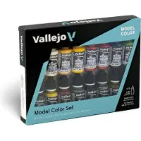 Vallejo 70.149, musta, Sininen, Messinki, Ruskea, Kulta, Vihreä, Harmaa, Punainen, Valkoinen, Akryylimaali, Nestemäinen, 272 ml, 16 kpl |