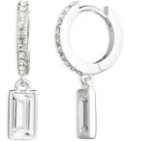 Ralph Lauren Pe 14Mm Huggie W Cz Drop - Rhd/Cry - Silver - ONE SIZE 2.5 cm